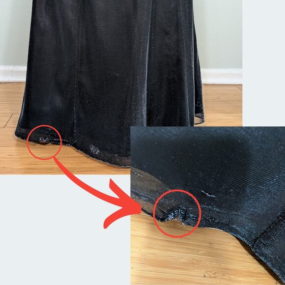 Vintage Jump Prom Dress Maxi Ball Gown 4 Blue Black Y2K Metallic Princess Goth - Picture 14 of 14